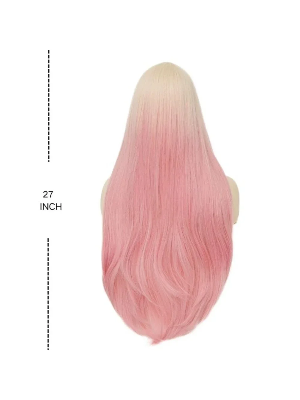Women's Blonde Pink Long Curly Wig With Wavy Synthetic Cosplay Halloween Wig